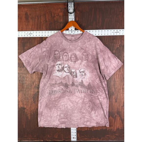 The Mountain Founding Fathers Mount Rushmore Native American Shirt Tie Dye 2XL - Picture 2 of 6